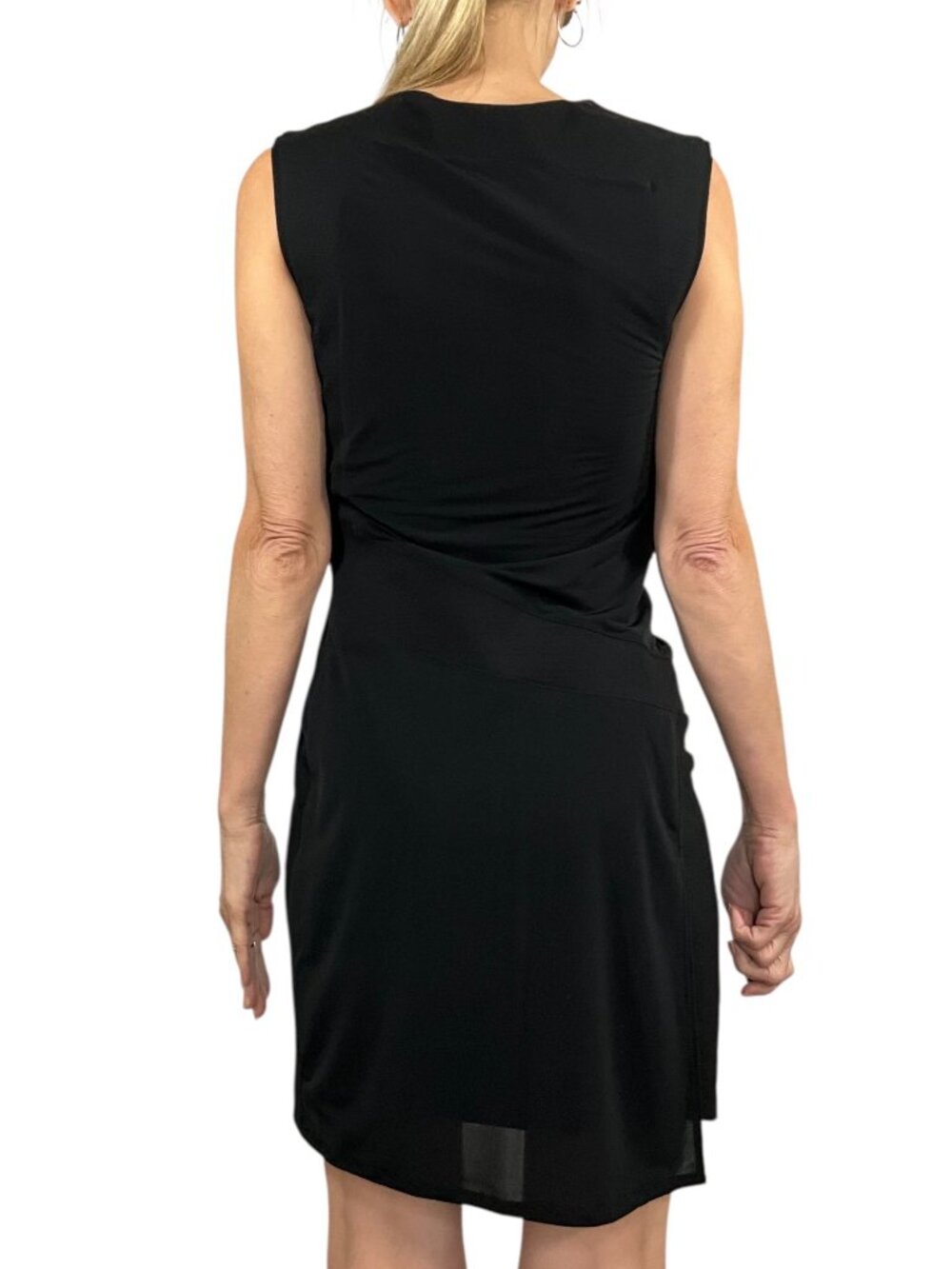 Helmut Lang Draped Mini Dress S Black Sleeveless - Picture 3 of 16